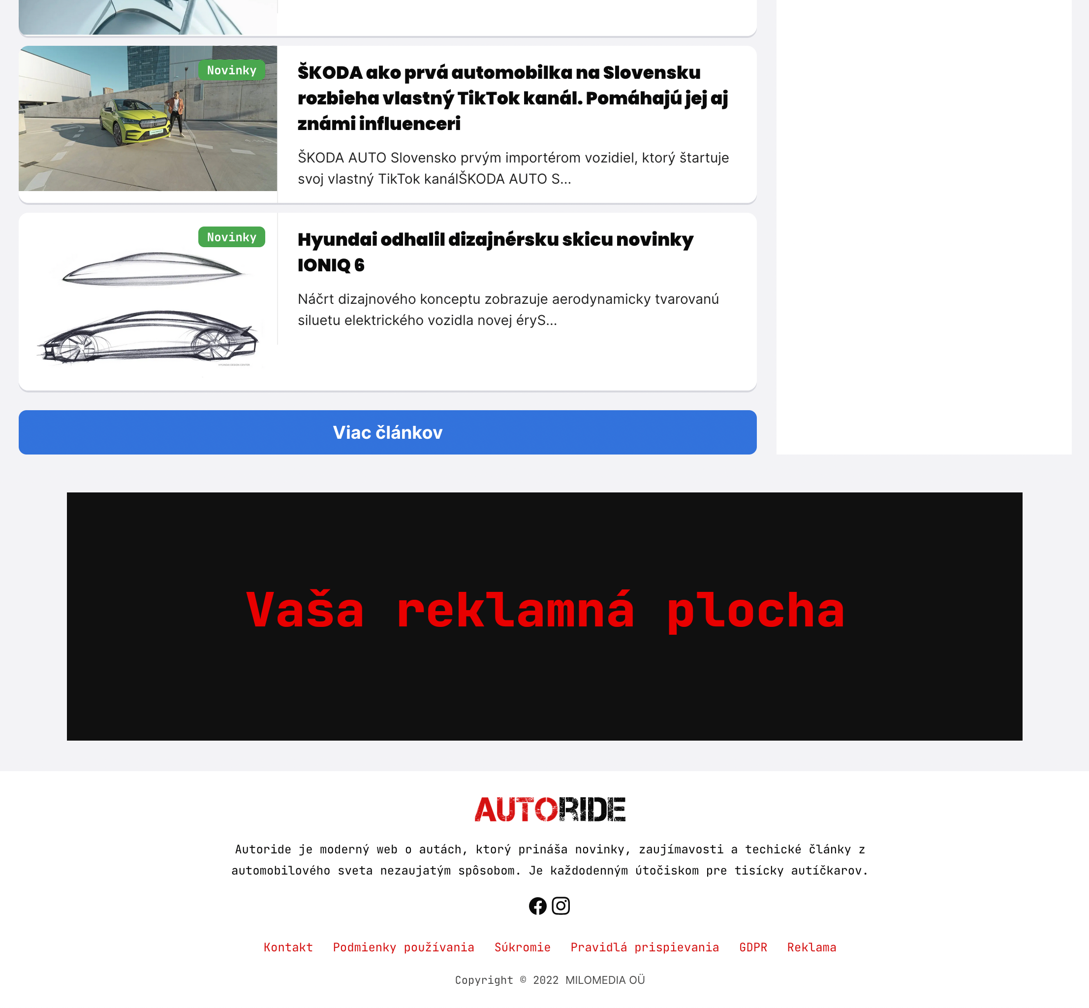 možnosti umiestnenia reklamných plôch pre inzerenta